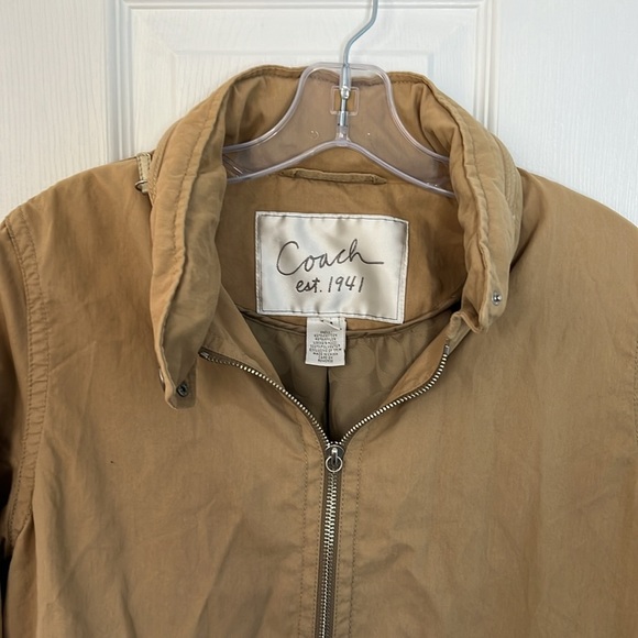 Coach Est 1941 Women's Lightweight Hooded Jacket Beige Tan Camel - Picture 2 of 6